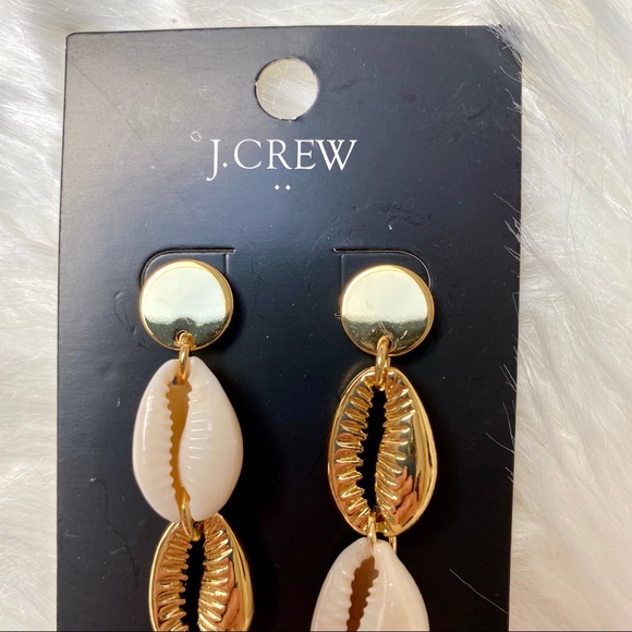 J.Crew Factory Cowrie Shell Drop Earrings - Picture 3 of 4
